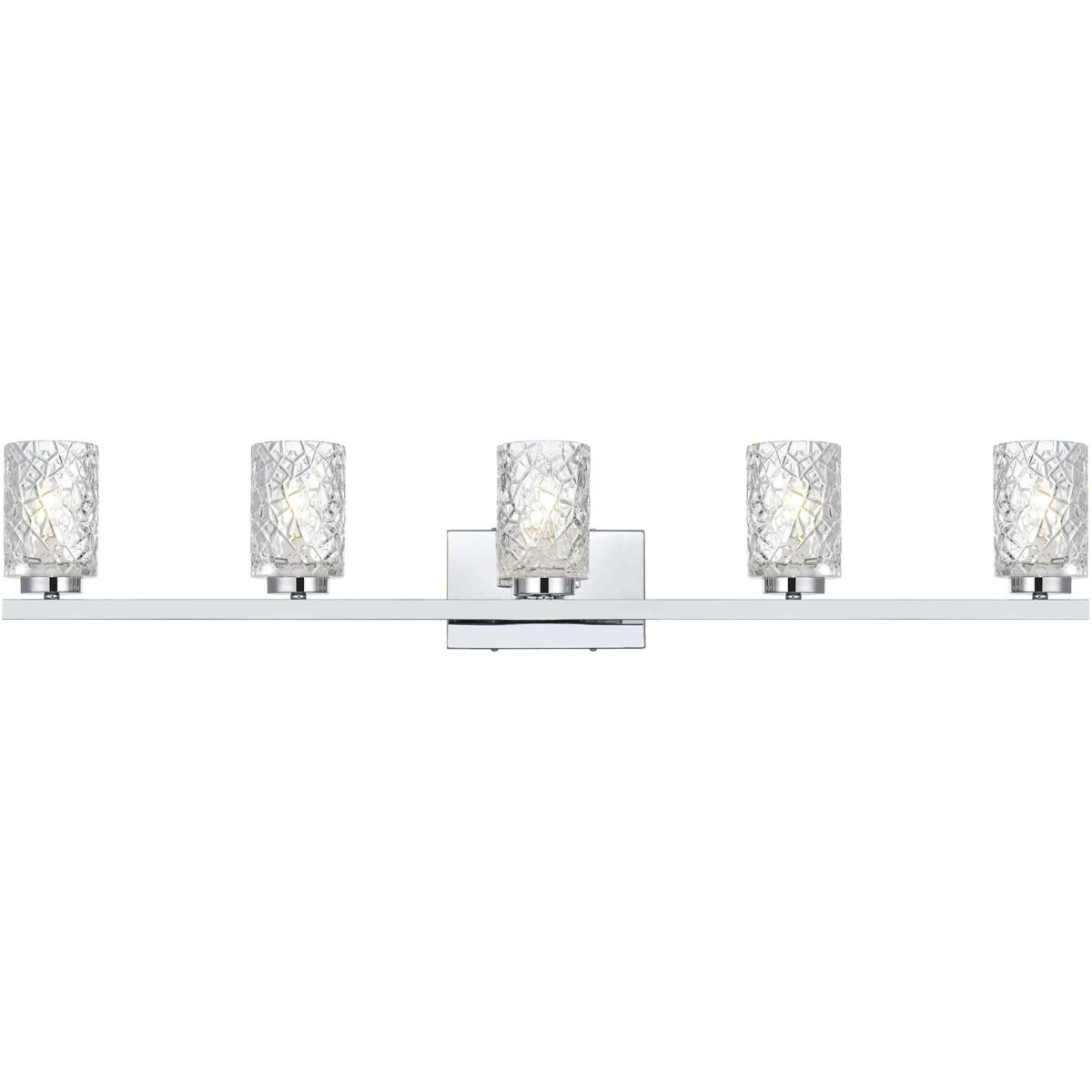 Living District LD7029W41C Cassie 5 Light 41 inch Chrome Bath Sconce Wall Light