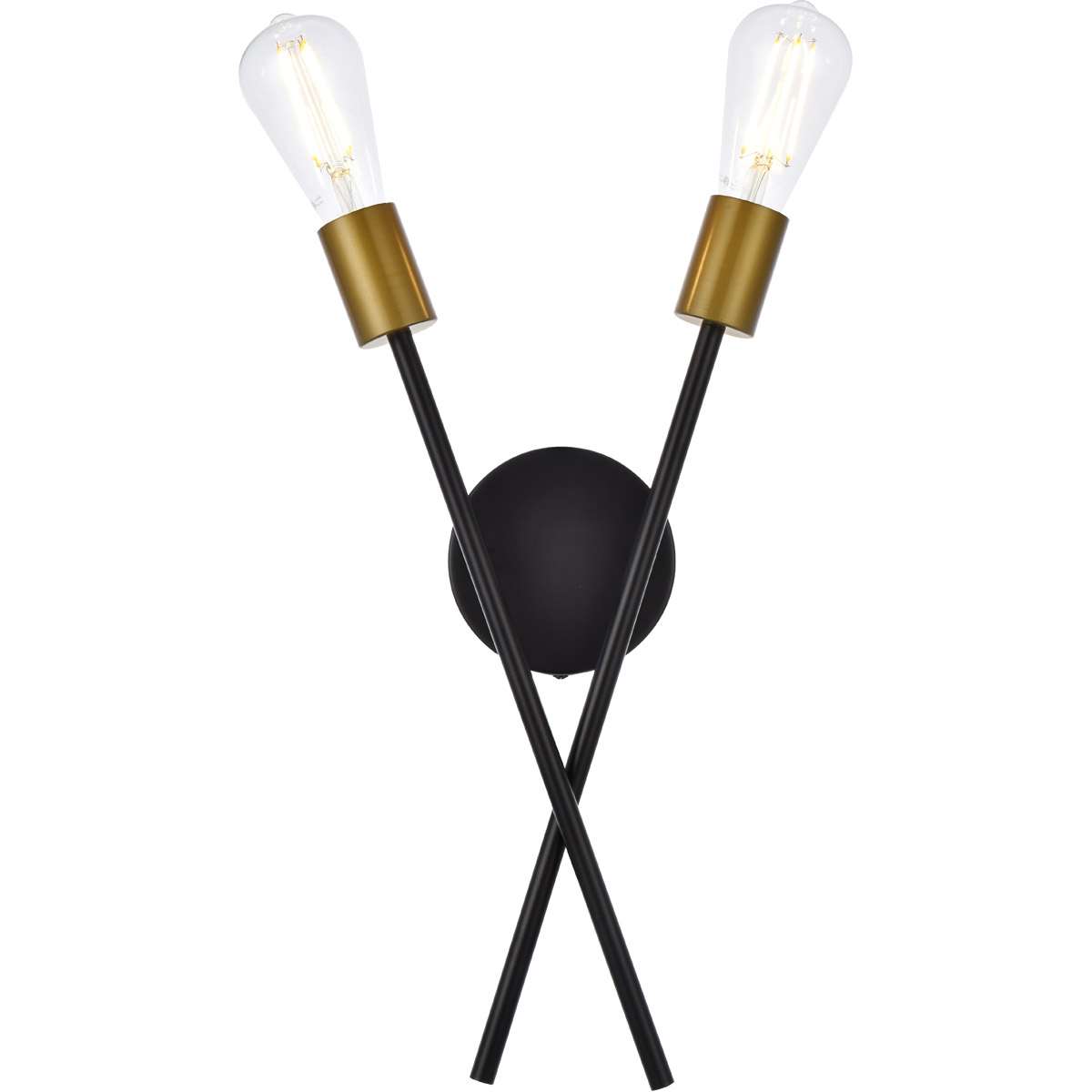 Living District LD7053W7BRB Armin 2 Light 4 inch Black and Brass Wall Sconce Wall Light in Brass and Black