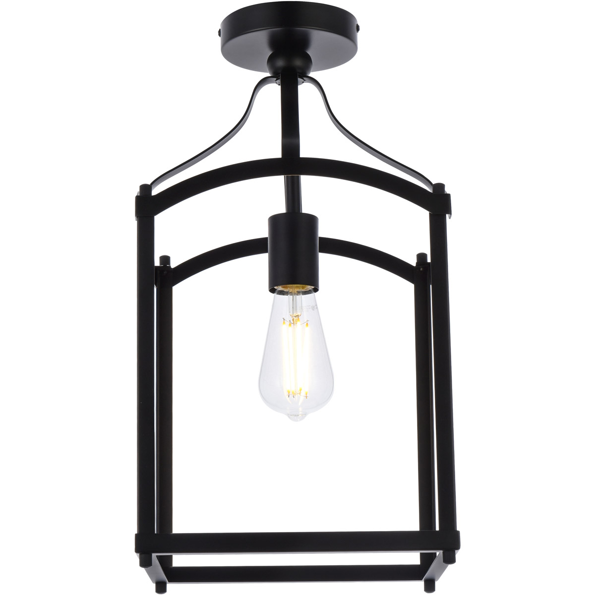 Living District LD7069F10BK Janet 1 Light 10 inch Black Flush Mount Ceiling Light