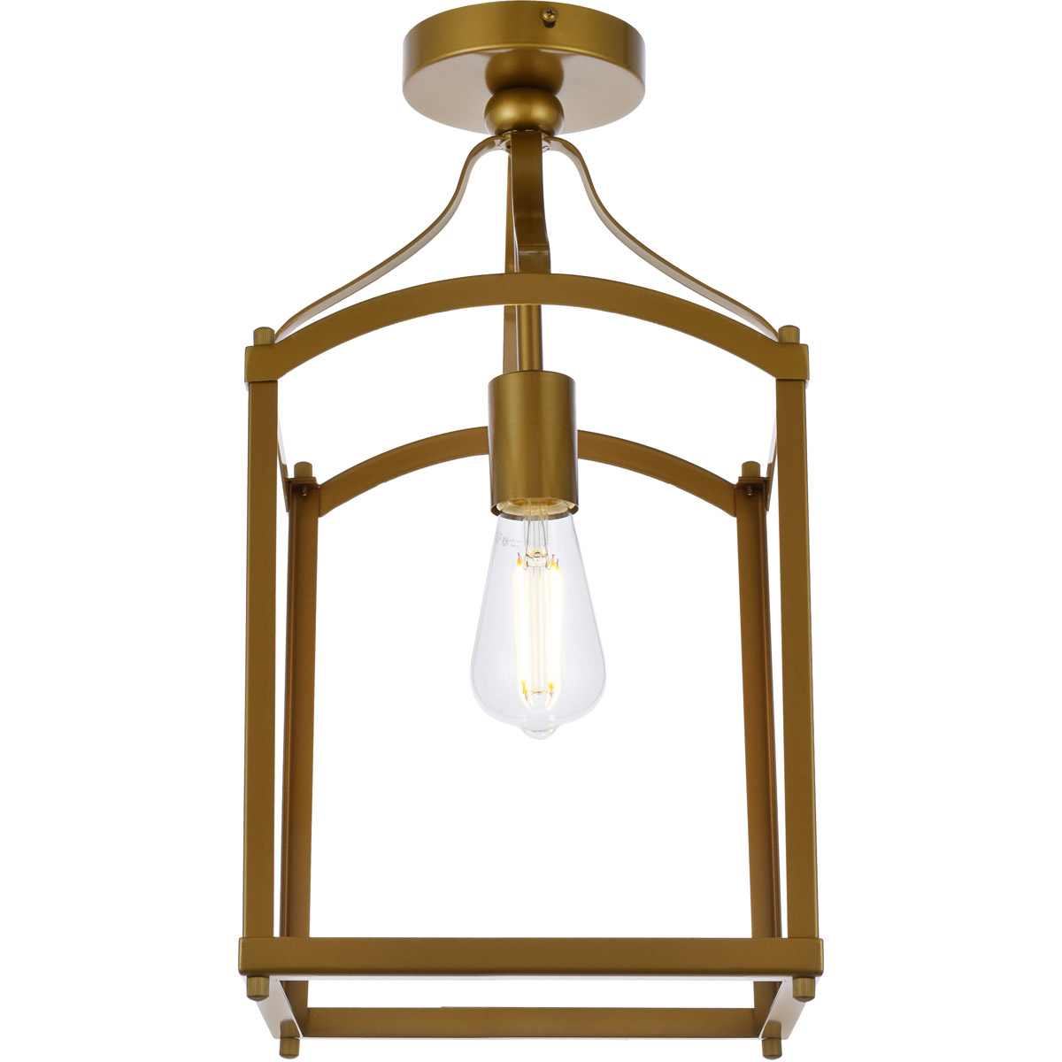Living District LD7069F10BR Janet 1 Light 10 inch Brass Flush Mount Ceiling Light
