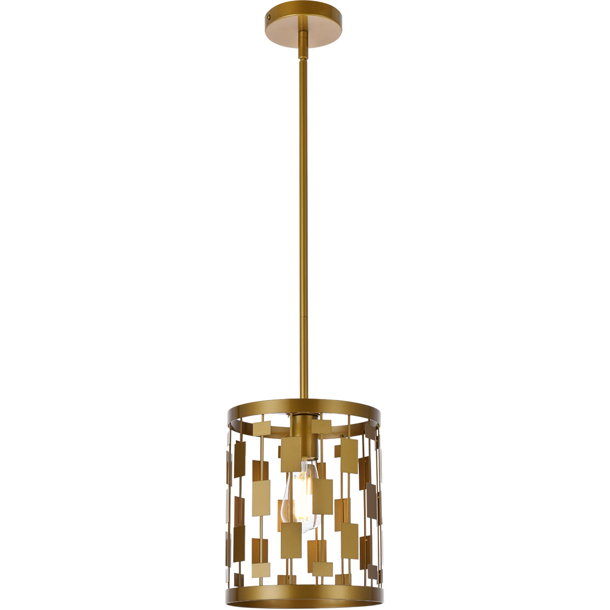 Living District LD7073D9BR Levante 1 Light 9.5 inch Brass Pendant Ceiling Light