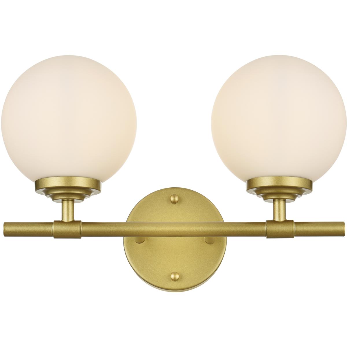 Living District LD7301W15BRA Ansley 2 Light 15 inch Brass Bath Sconce Wall Light