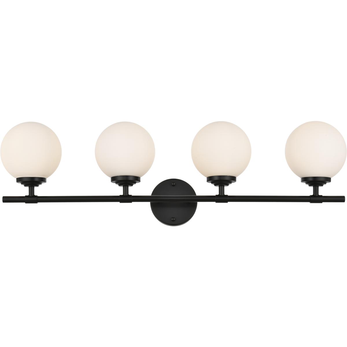 Living District LD7301W33BLK Ansley 4 Light 33 inch Black Bath Sconce Wall Light
