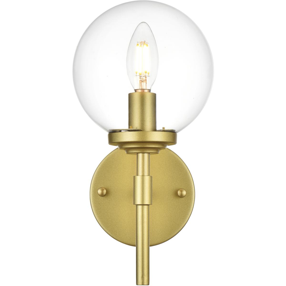 Living District LD7302W6BRA Ingrid 1 Light 6 inch Brass Bath Sconce Wall Light