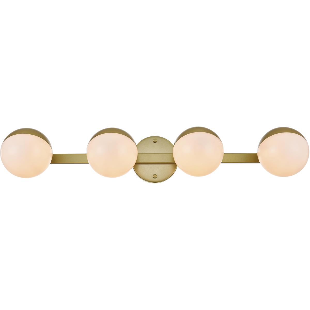 Living District LD7305W29BRA Majesty 4 Light 29 inch Brass Bath Sconce Wall Light