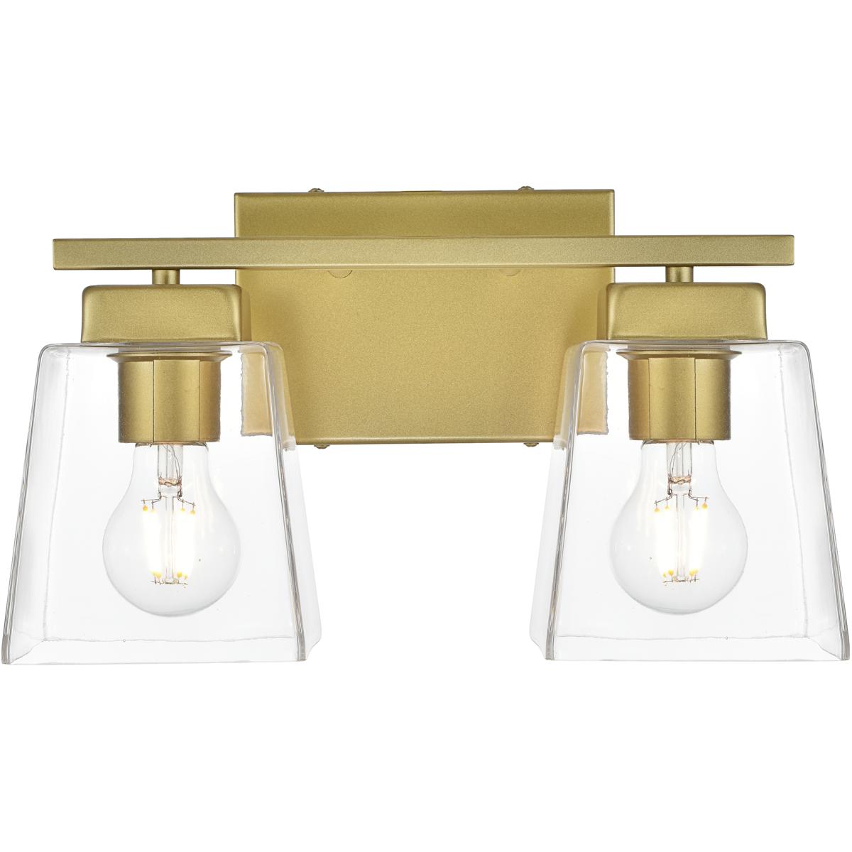 Living District LD7312W14BRA Merrick 2 Light 14 inch Brass Bath Sconce Wall Light