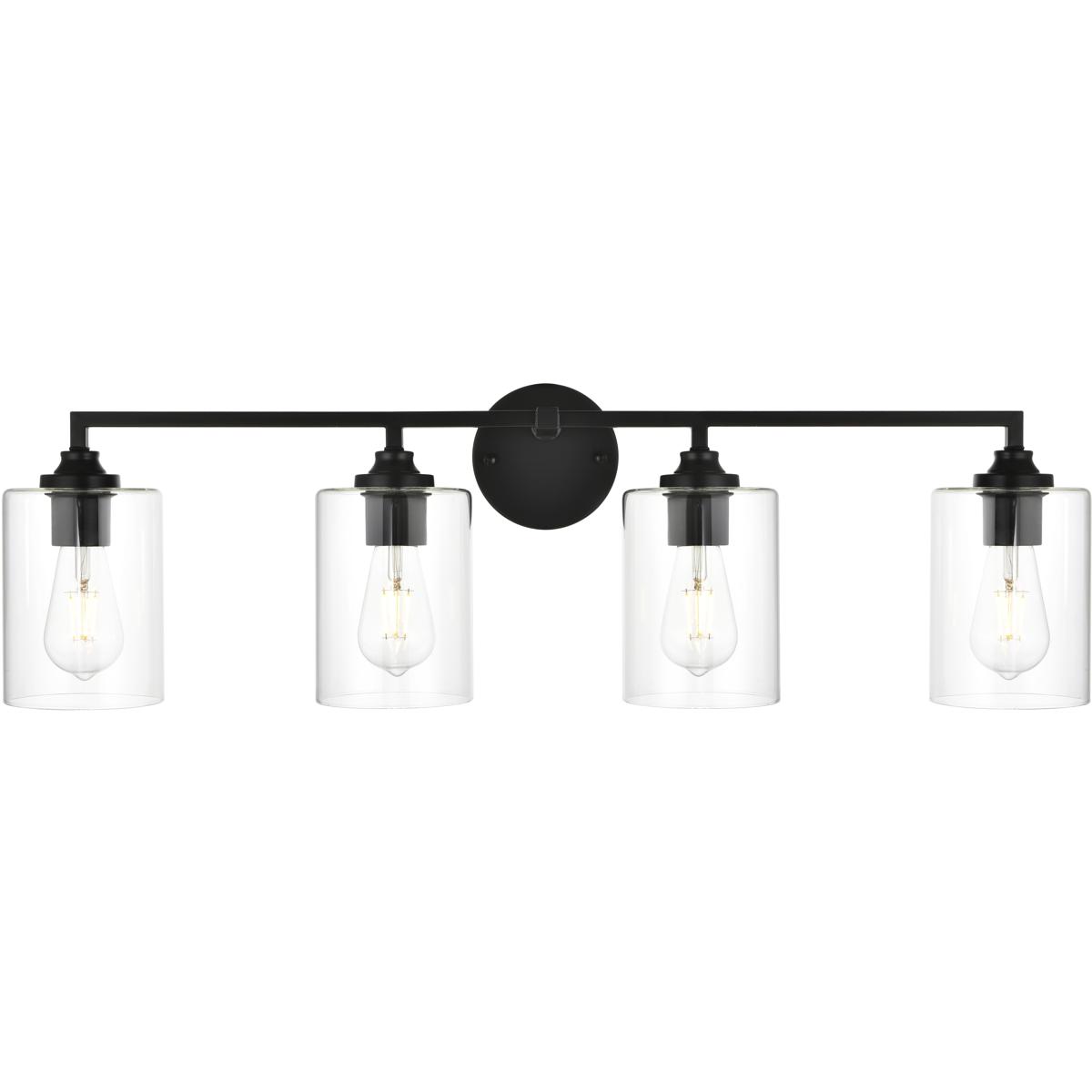 Living District LD7315W33BLK Mayson 4 Light 33 inch Black Bath Sconce Wall Light