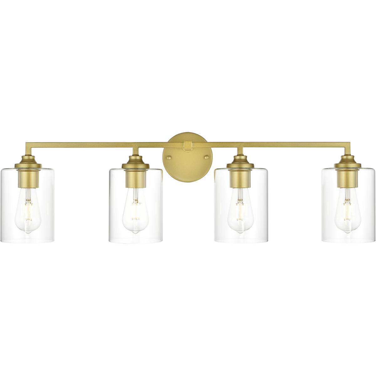 Living District LD7315W33BRA Mayson 4 Light 33 inch Brass Bath Sconce Wall Light