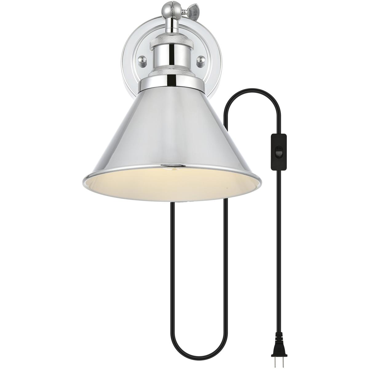 Living District LD7329W7CH Blaise 1 Light 7 inch Chrome Plug In Wall Sconce Wall Light