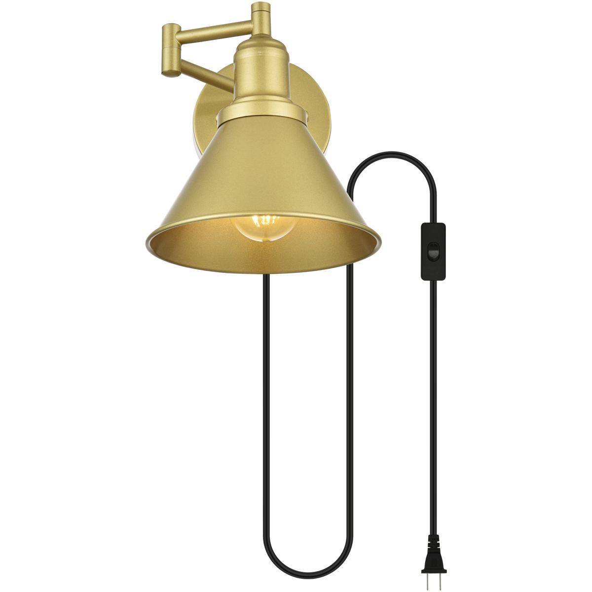 Living District LD7331W7BRA Jair 1 Light 7 inch Brass Plug In Wall Sconce Wall Light