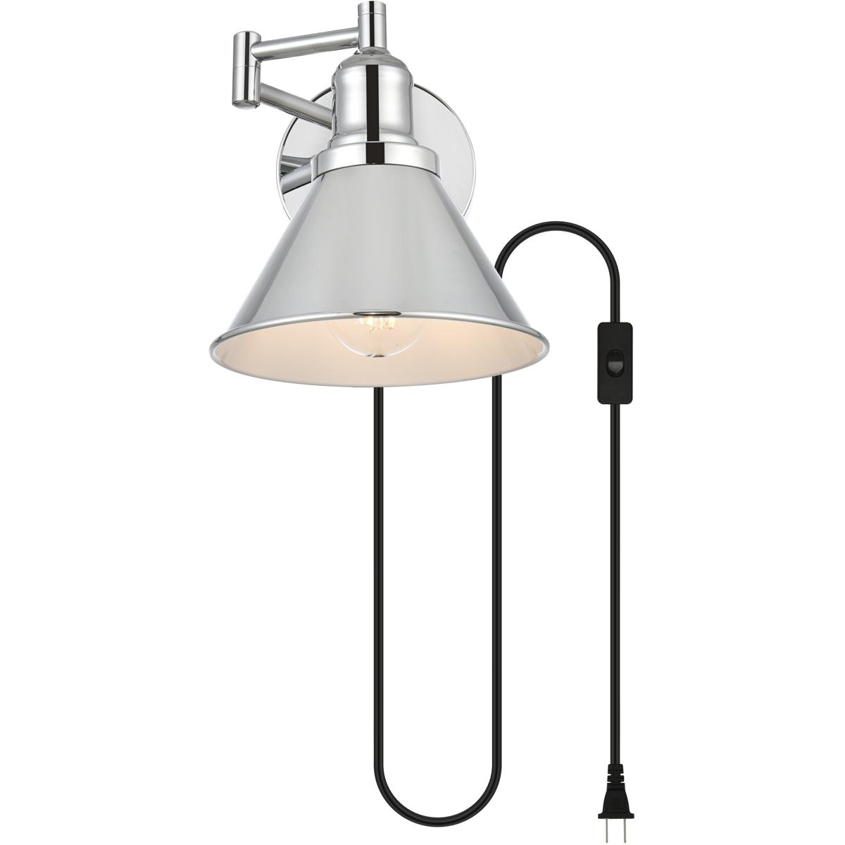 Living District LD7331W7CH Jair 1 Light 7 inch Chrome Plug In Wall Sconce Wall Light