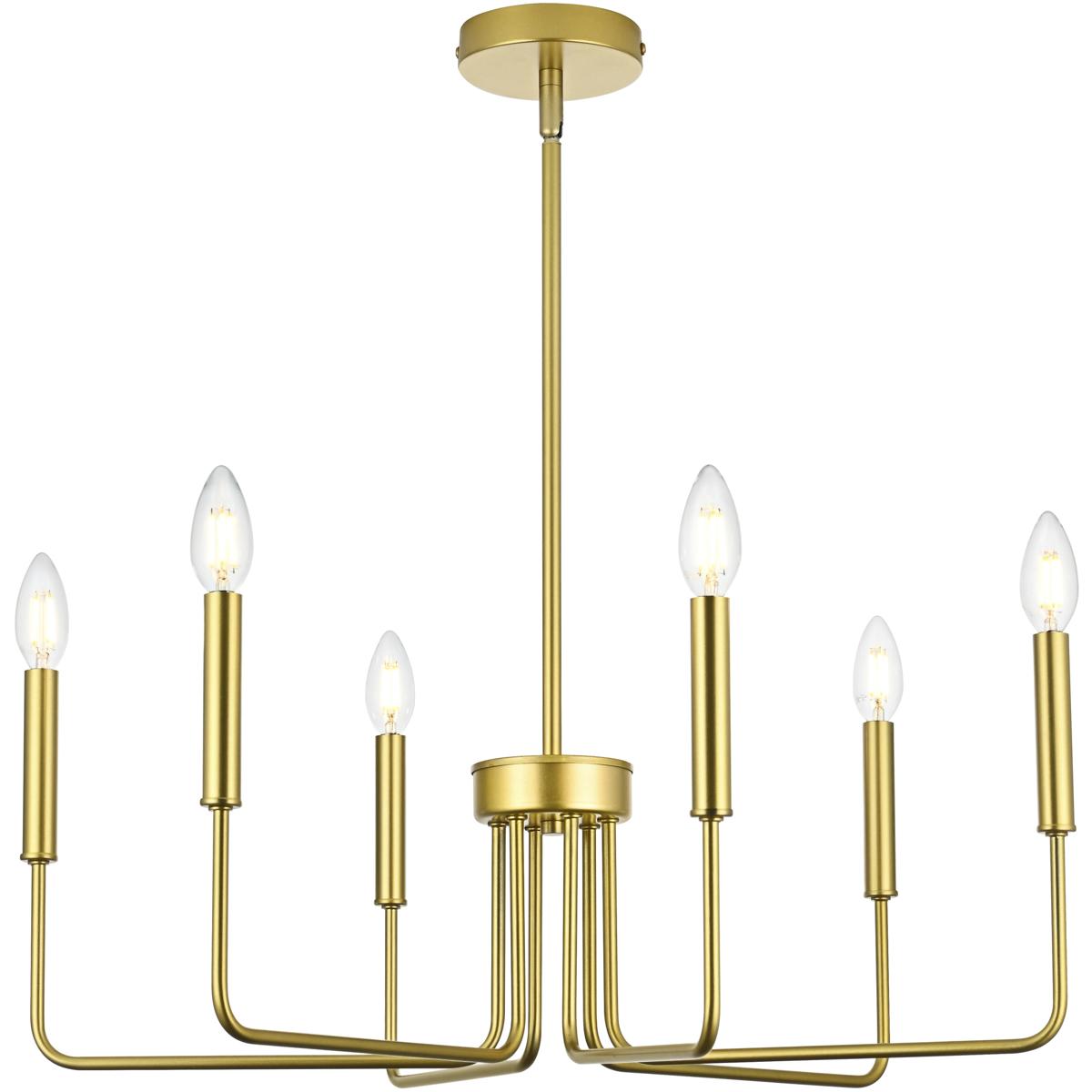 Living District LD742D26BRA Willa 6 Light 26 inch Brass Pendant Ceiling Light