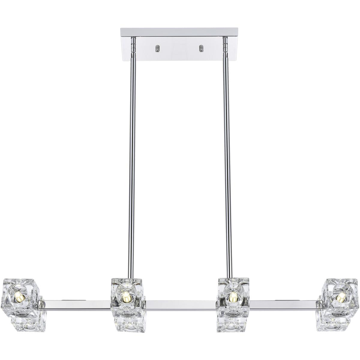 Living District LD920D30C Lyra 8 Light 30 inch Chrome Linear Pendant Ceiling Light