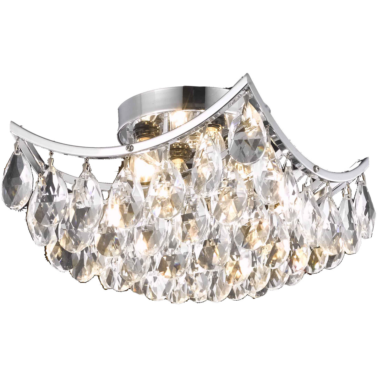 Living District LD9800F10C(872) Clara 4 Light 10 inch Chrome Flush Mount Ceiling Light