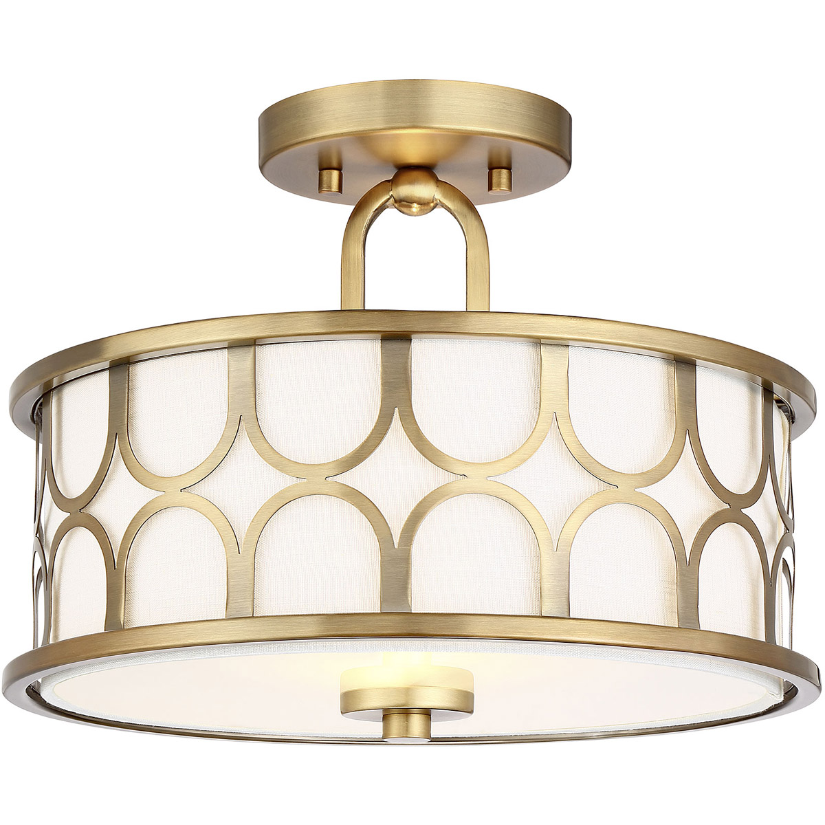 Light Visions PL0042NB Mid-Century Modern Semi-Flush Mount Natural ...