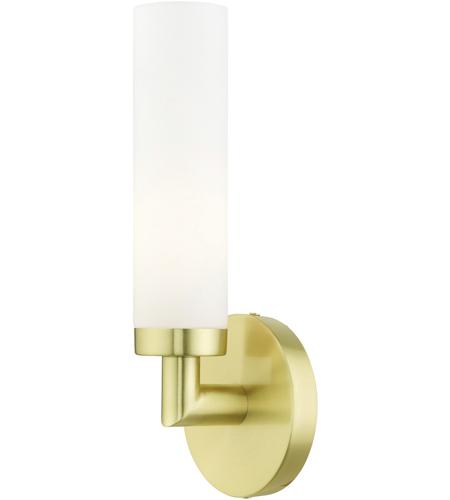 Livex Lighting 10103 12 Aero 1 Light 4 Inch Satin Brass Ada Ada Single Sconce Wall Light