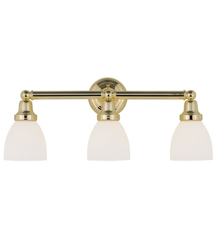 Livex Lighting 1023 02 Classic 3 Light, Brass Bathroom Light Fixtures
