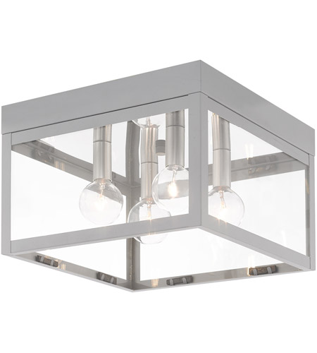 Livex 20589 80 Nyack 4 Light 11 Inch Nordic Gray Flush Mount Ceiling Light