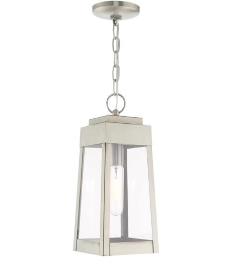 Livex 20854 91 Oslo 1 Light 6 Inch Brushed Nickel Pendant Lantern