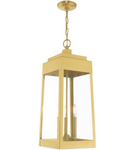 Oslo 3 Light 11 Inch Satin Brass Pendant Lantern Ceiling Light