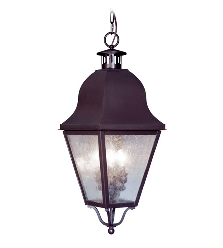 Amwell 3 Light Outdoor Pendants/Chandeliers in Bronze 2557 07