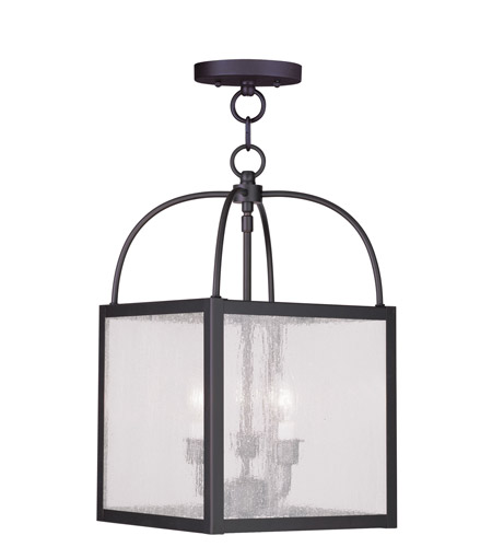 Livex 4055 07 Milford 3 Light 10 Inch Bronze Convertible Chain