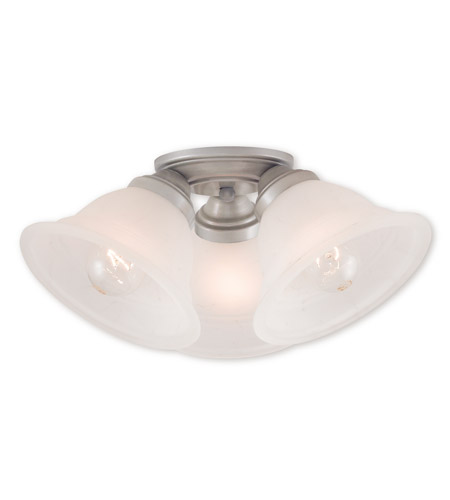 Livex Lighting 40728-34 Wynnewood 3 Light 15 inch Hand Applied Brushed Silver Flush Mount Ceiling Light  photo