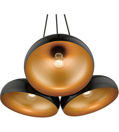 Livex Lighting 41053-68 Amador 3 Light 25 inch Shiny Black with Polished Chrome Accents Cluster Pendant Ceiling Light 41053-68_06.jpg