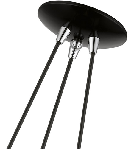 Livex Lighting 41053-68 Amador 3 Light 25 inch Shiny Black with Polished Chrome Accents Cluster Pendant Ceiling Light 41053-68_07.jpg