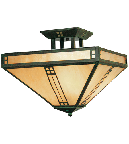 Livex Mission Tiffany Semi Flush Mount Lighting 4246 16