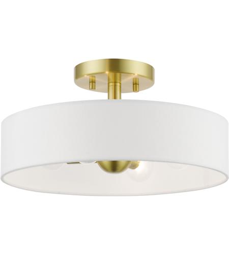 Livex Lighting 46927-12 Venlo 4 Light 14 inch Satin Brass with Shiny White Accents Semi-Flush Ceiling Light photo