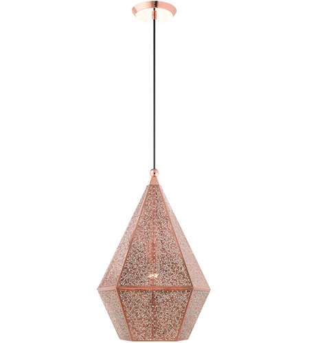 Livex 48924 86 Aberdeen 1 Light 15 Inch Rose Gold Pendant Ceiling Light