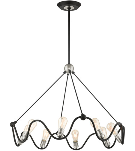 Livex Lighting 49736-14 Archer 8 Light 36 inch Textured Black with Brushed Nickel Accents Chandelier Ceiling Light 49736-14_03.jpg