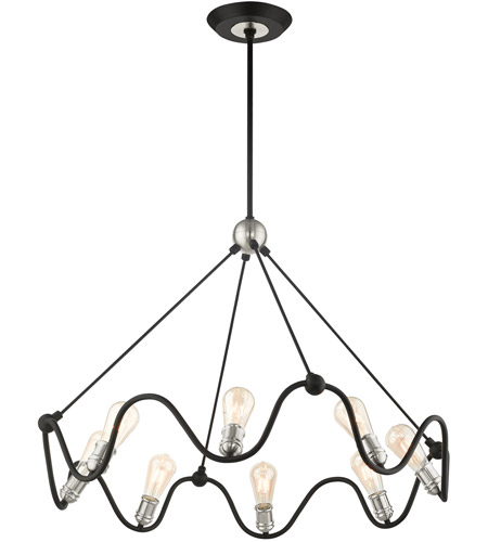Livex Lighting 49736-14 Archer 8 Light 36 inch Textured Black with Brushed Nickel Accents Chandelier Ceiling Light 49736-14_04.jpg