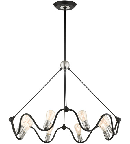 Livex Lighting 49736-14 Archer 8 Light 36 inch Textured Black with Brushed Nickel Accents Chandelier Ceiling Light 49736-14_05.jpg