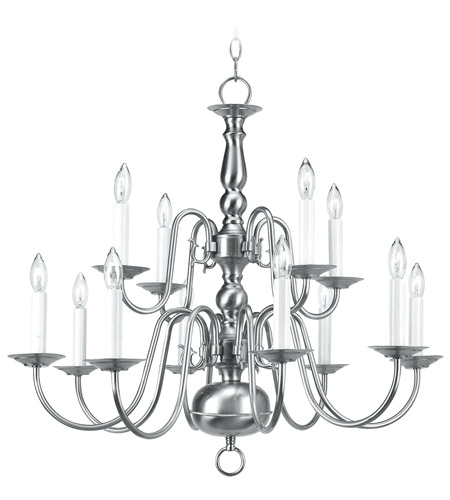 Williamsburg 12 Light Chandeliers in Brushed Nickel 5012 91