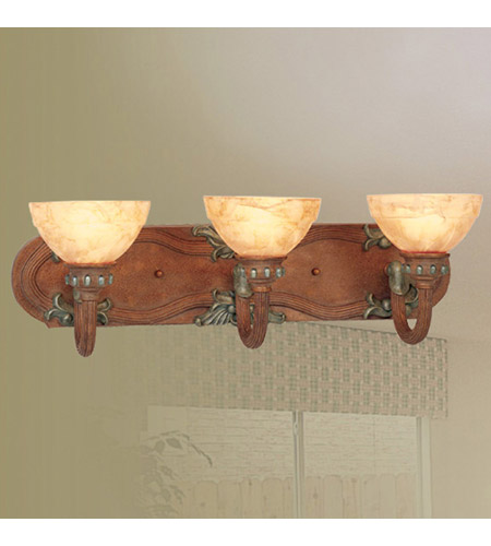 Salerno 3 Light Bathroom Vanity Lights in Crackled Bronze With Vintage Stone Accents 8266 17