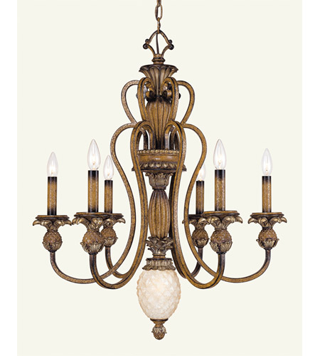 Savannah 6 Light Chandeliers in Venetian Patina 8466 57