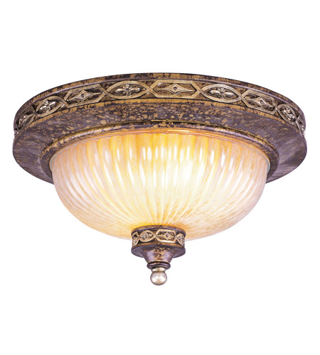 Seville 3 Light Semi Flush Mounts in Palacial Bronze With Gilded Accents 8543 64