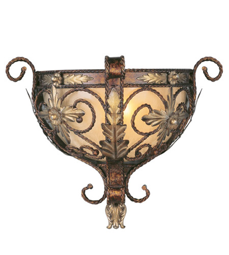 Pomplano 1 Light Wall Sconces in Palacial Bronze With Gilded Accents 8841 64