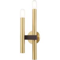 Livex Lighting 46868-12 8 Light Satin Brass & Bronze Linear Chandelier 