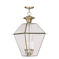 Livex Lighting 2387-01 Westover 4 Light 15 inch Antique Brass Outdoor Hanging Lantern photo thumbnail