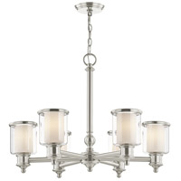Slvr Livex Lighting 40206-91 Transitional Six Light Chandelier from Middlebush Collection in Pwt Finish Brushed Nickel Nckl B/S