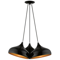 Livex Lighting 41053-68 Amador 3 Light 25 inch Shiny Black with Polished Chrome Accents Cluster Pendant Ceiling Light photo thumbnail