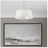 Brushed Nickel Finish with Off-White Fabric Shade Livex Lighting 41314-91 Belclaire Four Light Chandelier