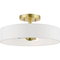 Livex Lighting 46927-12 Venlo 4 Light 14 inch Satin Brass with Shiny White Accents Semi-Flush Ceiling Light photo thumbnail