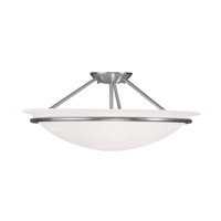 Livex 4825 91 Newburgh 3 Light 20 Inch Brushed Nickel Ceiling Mount Ceiling Light