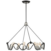 Livex Lighting 49736-14 Archer 8 Light 36 inch Textured Black with Brushed Nickel Accents Chandelier Ceiling Light 49736-14_02.jpg thumb