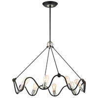 Livex Lighting 49736-14 Archer 8 Light 36 inch Textured Black with Brushed Nickel Accents Chandelier Ceiling Light 49736-14_03.jpg thumb