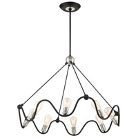 Livex Lighting 49736-14 Archer 8 Light 36 inch Textured Black with Brushed Nickel Accents Chandelier Ceiling Light 49736-14_04.jpg thumb